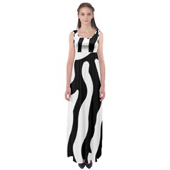 Wild Zebra Pattern Black And White Empire Waist Maxi Dress by picsaspassion