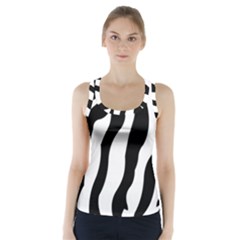 Wild Zebra Pattern Black And White Racer Back Sports Top by picsaspassion