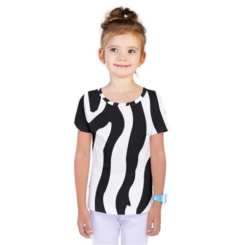 Wild Zebra Pattern Black And White Kids  One Piece Tee by picsaspassion