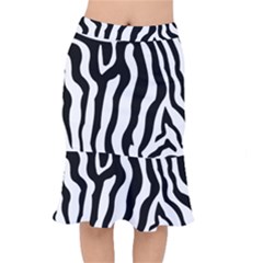 Wild Zebra Pattern Black And White Short Mermaid Skirt by picsaspassion