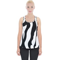 Wild Zebra Pattern Black And White Piece Up Tank Top by picsaspassion