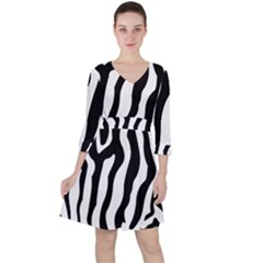 Wild Zebra Pattern Black And White Ruffle Dress by picsaspassion