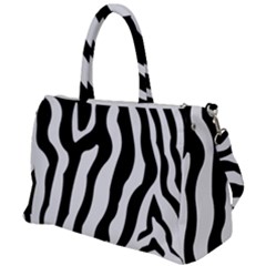 Wild Zebra Pattern Black And White Duffel Travel Bag by picsaspassion