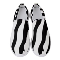 Wild Zebra Pattern Black And White Women s Slip On Sneakers by picsaspassion