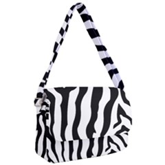 Wild Zebra Pattern Black And White Courier Bag by picsaspassion