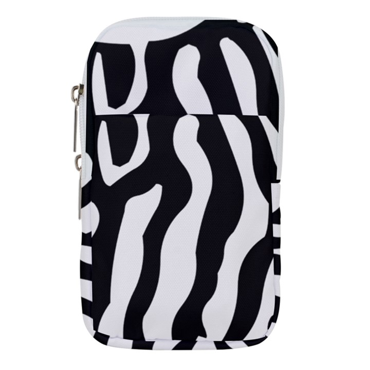 Wild Zebra pattern black and white Waist Pouch (Large)