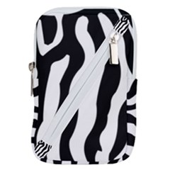 Wild Zebra Pattern Black And White Belt Pouch Bag (large) by picsaspassion