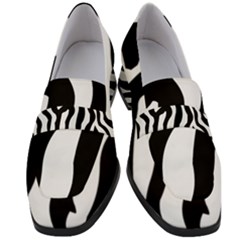 Wild Zebra Pattern Black And White Women s Chunky Heel Loafers by picsaspassion