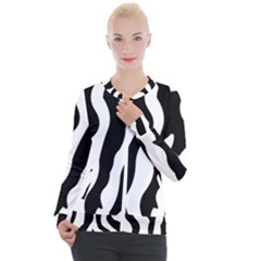 Wild Zebra Pattern Black And White Casual Zip Up Jacket by picsaspassion