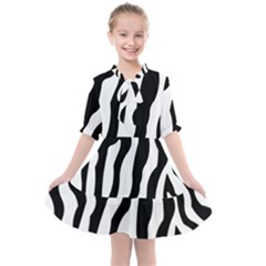 Wild Zebra Pattern Black And White Kids  All Frills Chiffon Dress by picsaspassion