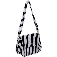 Wild Zebra Pattern Black And White Saddle Handbag