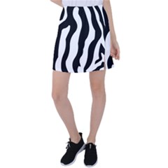 Wild Zebra Pattern Black And White Tennis Skirt