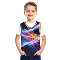 Colorful Neon Art Light Rays, Rainbow Colors Kids  Sportswear by picsaspassion