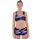 Colorful Neon Art Light rays, rainbow colors Racerback Boyleg Bikini Set View1