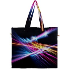 Colorful Neon Art Light Rays, Rainbow Colors Canvas Travel Bag by picsaspassion