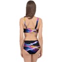 Colorful Neon Art Light rays, rainbow colors Cage Up Bikini Set View2