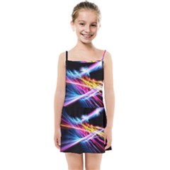 Colorful Neon Art Light Rays, Rainbow Colors Kids  Summer Sun Dress by picsaspassion