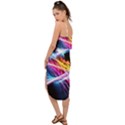 Colorful Neon Art Light rays, rainbow colors Waist Tie Cover Up Chiffon Dress View2