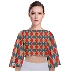 Illustrations Triangle Tie Back Butterfly Sleeve Chiffon Top by Mariart