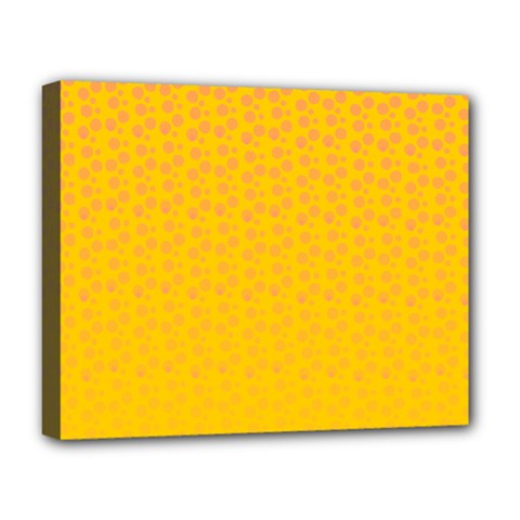 Background Polka Yellow Deluxe Canvas 20  x 16  (Stretched)