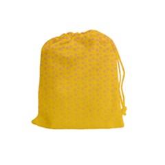 Background Polka Yellow Drawstring Pouch (large)