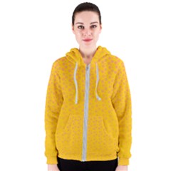 Background Polka Yellow Women s Zipper Hoodie