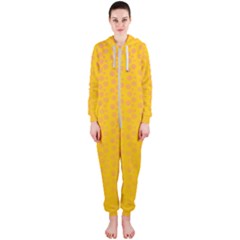 Background Polka Yellow Hooded Jumpsuit (ladies) 