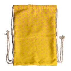 Background Polka Yellow Drawstring Bag (Large)