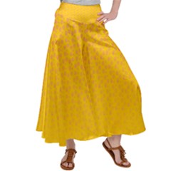 Background Polka Yellow Satin Palazzo Pants