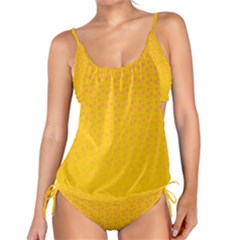 Background Polka Yellow Tankini Set