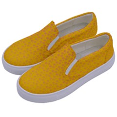 Background Polka Yellow Kids  Canvas Slip Ons