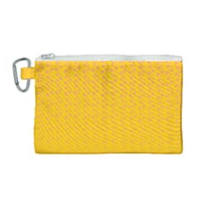 Background Polka Yellow Canvas Cosmetic Bag (medium) by HermanTelo