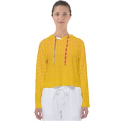 Background Polka Yellow Women s Slouchy Sweat