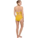 Background Polka Yellow Scallop Top Cut Out Swimsuit View2