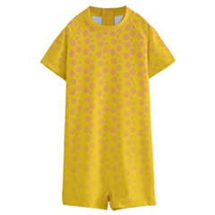 Background Polka Yellow Kids  Boyleg Half Suit Swimwear by HermanTelo