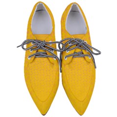 Background Polka Yellow Women s Pointed Oxford Shoes by HermanTelo