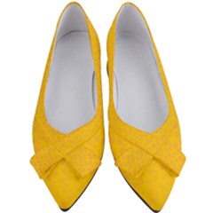 Background Polka Yellow Women s Bow Heels