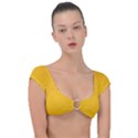 Background Polka Yellow Cap Sleeve Ring Bikini Top View1