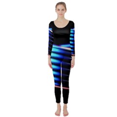 Motion Line Illustrations Long Sleeve Catsuit