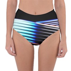 Motion Line Illustrations Reversible High-waist Bikini Bottoms