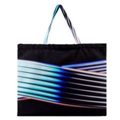 Motion Line Illustrations Zipper Large Tote Bag by HermanTelo