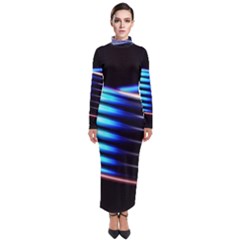 Motion Line Illustrations Turtleneck Maxi Dress