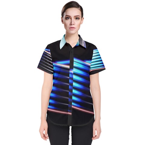 Motion Line Illustrations Women s Short Sleeve Shirt by HermanTelo