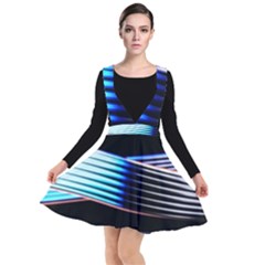 Motion Line Illustrations Plunge Pinafore Dress