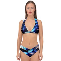 Motion Line Illustrations Double Strap Halter Bikini Set by HermanTelo