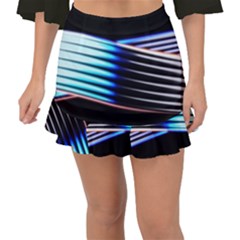 Motion Line Illustrations Fishtail Mini Chiffon Skirt by HermanTelo