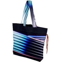 Motion Line Illustrations Drawstring Tote Bag