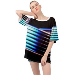 Motion Line Illustrations Oversized Chiffon Top