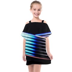 Motion Line Illustrations Kids  One Piece Chiffon Dress