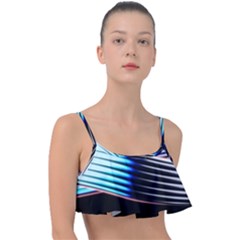 Motion Line Illustrations Frill Bikini Top